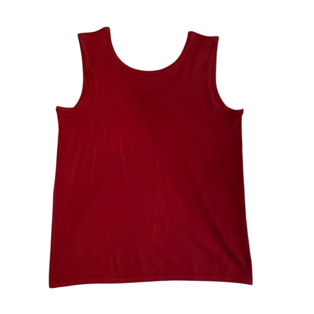 Carlisle Collection Burgundy Scoop Neck Cashmere Sleeveless Sweater Size M $295